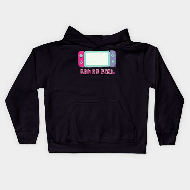 Gamer Girl Kids Hoodie by Elysian Alcove